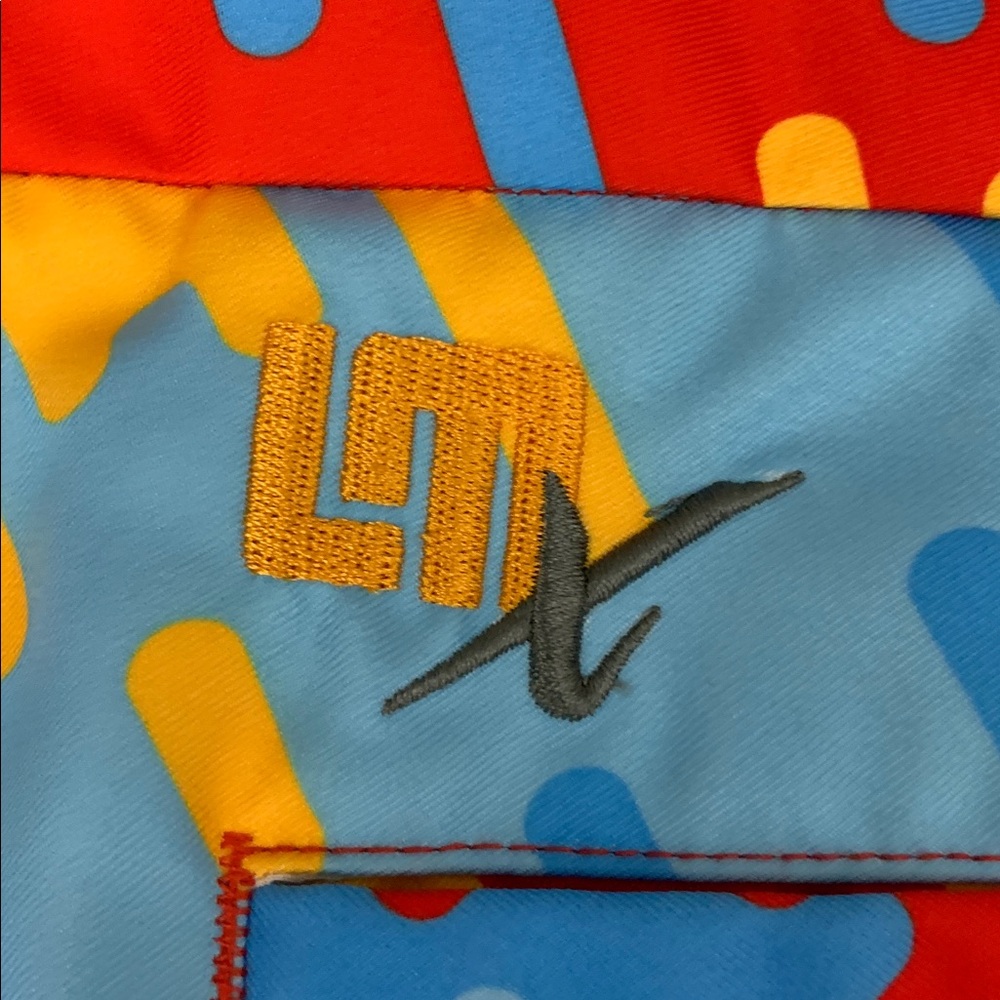 Loudmouth Golf Dance Floor Ladies Red and Yellow Patterned Pants Sz 18 - Picture 11 of 16